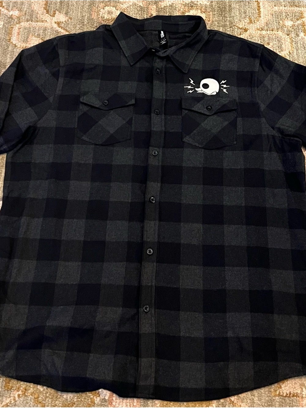 Independent Trading Company Flannel Logo Shirt Size 3XL Color Black Plaid